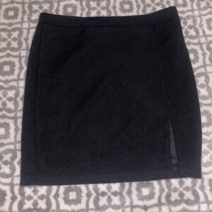 Black slit front skirt